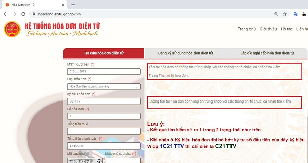 Đọc kết quả tra cứu hóa đơn